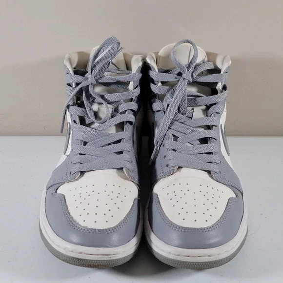 Nike Air Jordan 1 Mid Stealth Sail Grey White BQ6472-115 Women's Size 8 - Picture 5 of 10